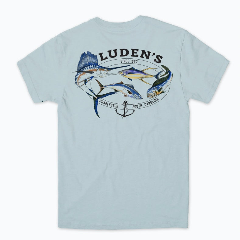 Luden's Classic Fish Pocket Tee - Chambray